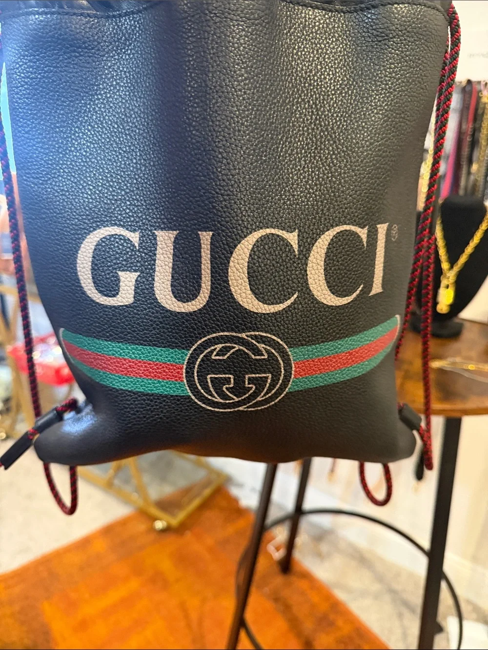 authentic Gucci, two-piece backpack all leather pre-loved and great condition